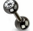 Pegasus Body Jewellery Black Titanium With Clear Crystal Upper ear cartilage tragus Helix earring