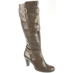 Womens Pek625 Leather/Textile Upper Leather Lining Calf/Knee in Dark Brown