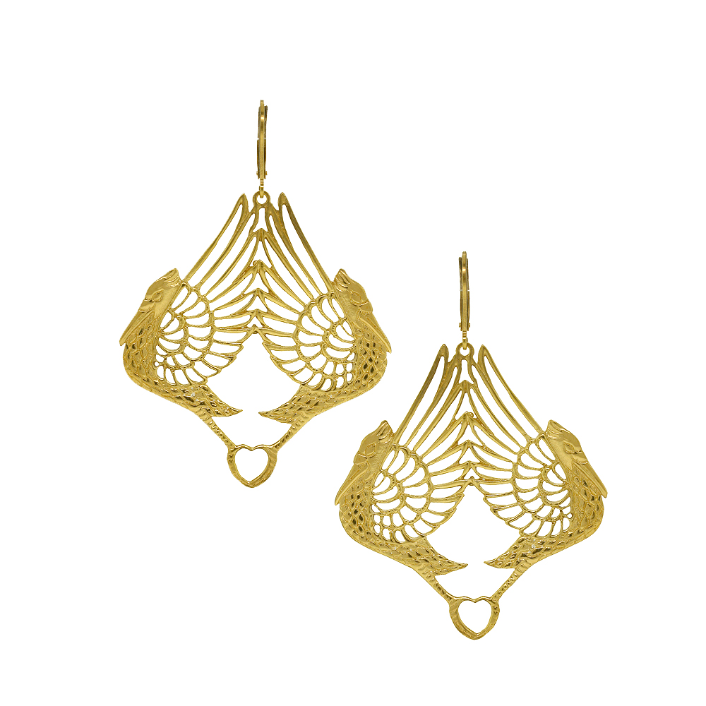 Pelican Earrings - Gold