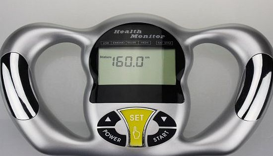 Pellor Silver Colour Handheld Dual Poles Digital LCD Displyay Body Fat Analyser Health Monitor for Fat BMI KCAL