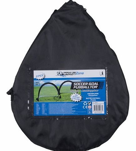 2 Instant Pop Up Kids Football Goals Soccer Nets Zipper Carry Bag Indoor Outdoor Set