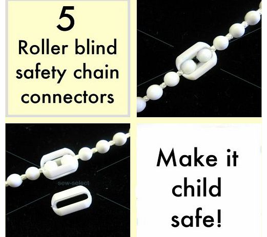 5 Roller blind beaded chain safety connectors - Babyproof Child baby safe - WARNING - These reduce risk only!