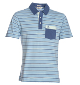 Blue Stripe Jersey Polo Shirt
