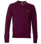 Bordeaux V-Neck Sweater