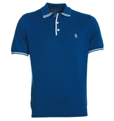 Penguin Classic Blue Knitted Polo Shirt