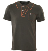 Penguin Dark Brown T-Shirt with Orange Design
