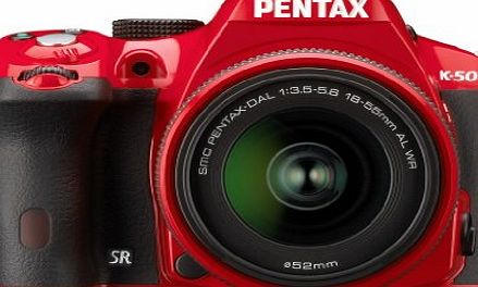 Pentax K-50 DSLR Camera with DAL 18-55mm WR Lens Kit - Red (16MP, CMOS APS-C Sensor) 3 inch LCD