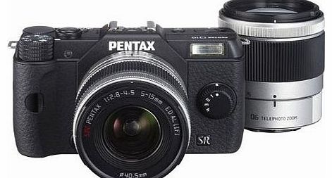 Pentax Q10 Compact System Camera with 5-15mm and 15-45mm Lens Kit - Black (12MP) 3.0 inch LCD