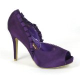 Pepe Jeans Garage Shoes - Vesuvio - Womens High Heel Shoe - Purple Satin Size 7 UK