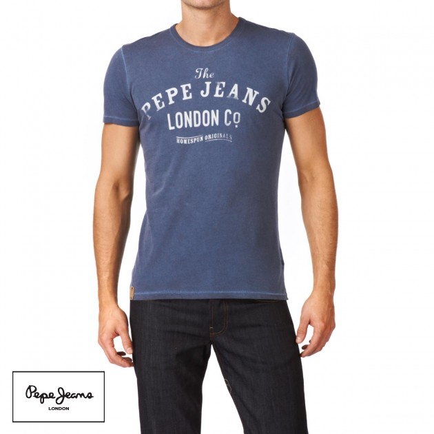Mens Pepe Jeans Julian T-Shirt - Sailor