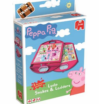 Peppa Pig 2-in-1 Double-Sided Travel Compact Snakes and Ladders/ Ludo Games
