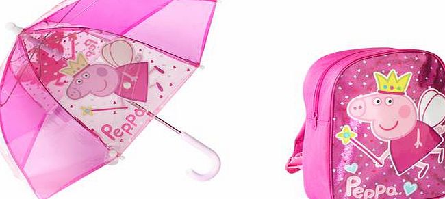 Peppa Pig Backpack and Umbrella - Pink