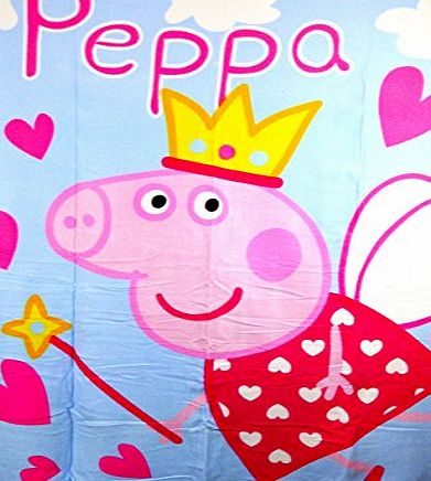 Peppa Pig Girls Official PEPPA PIG Fairy Hearts Fleece Blanket Throw Large 120x140 cms