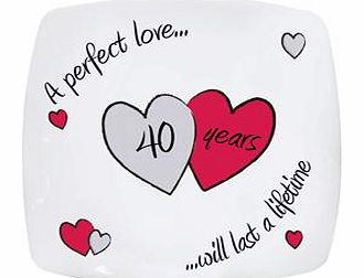 Perfect Love Ruby Anniversary Plate