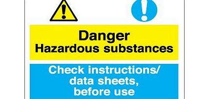 Perfect Safety Signs COSHH SIgn - Danger Hazardous Substances / Data Sheets (Self Adhesive Vinyl / 400x300mm)