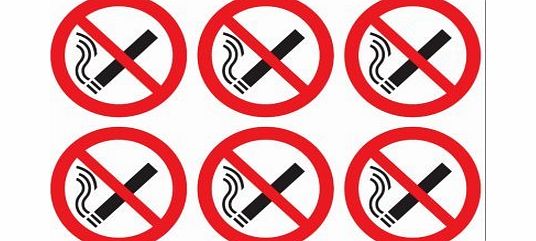 Perfect Safety Signs No Smoking Stickers/Labels - Pack of 24 (Self Adhesive Vinyl / 75 Dia)