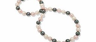 1cm tri-tone Tahitian pearl necklace