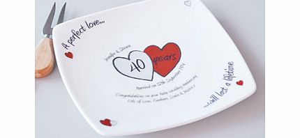 Personalised A Perfect Love Ruby Anniversary Plate