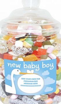 Personalised Baby Boy Large Sweet Jar