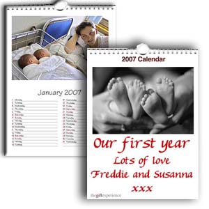 personalised Baby Calendar A3