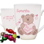 Personalised Be My Valentine Bear Mug