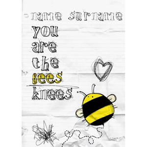 personalised Birthday Card - Cute Bees Knees