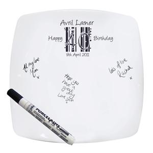 Personalised Black and White Square Birthday