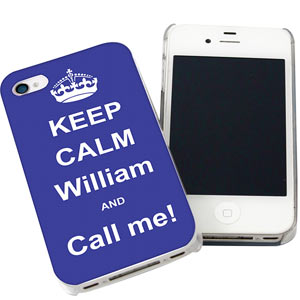 Personalised Blue Keep Calm iPhone Case