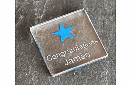 Personalised Blue Star Small Crystal Token