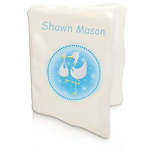 personalised Blue Stork Message Card