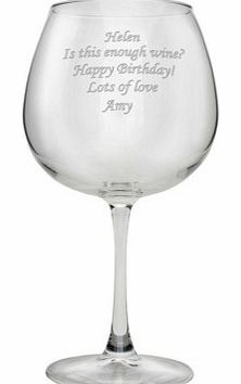 Personalised Bottle of Wine Glass 3084CX