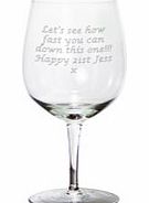 personalised Bottle of Wine Glass