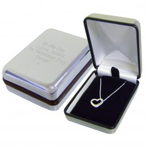 Box and Silver Heart Necklace