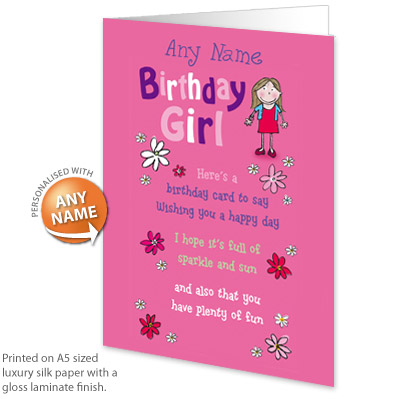 personalised Card - Birthday Girl