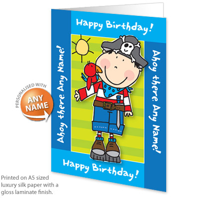 personalised Card - Birthday Pirate