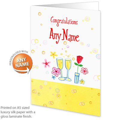 personalised Card - Congratulations Bubbly