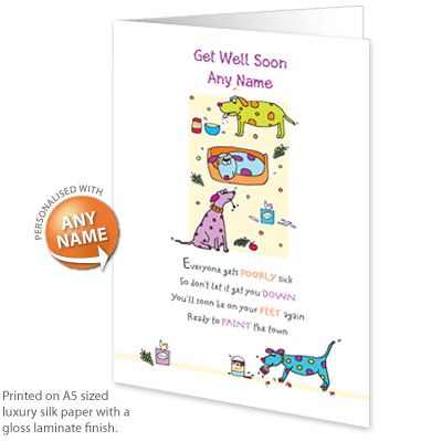 personalised Card - Get Well Soon Dogs