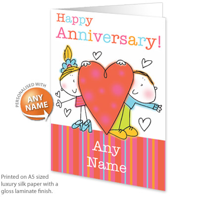 Card - Happy Anniversary Red Heart