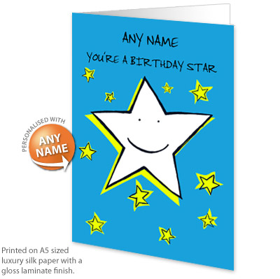 personalised Card - You`e A Birthday Star