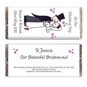 Personalised Cartoon Wedding Chocolate Bar