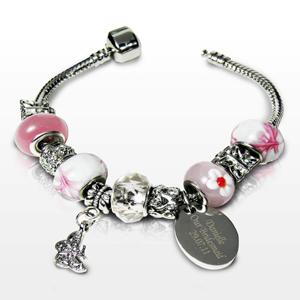 Personalised Charm Bracelet Sweet - Pink - 18cm