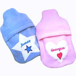 personalised Childrens Hot Water Bottle Pink