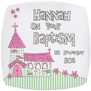 Personalised Christening Church Plate 8`