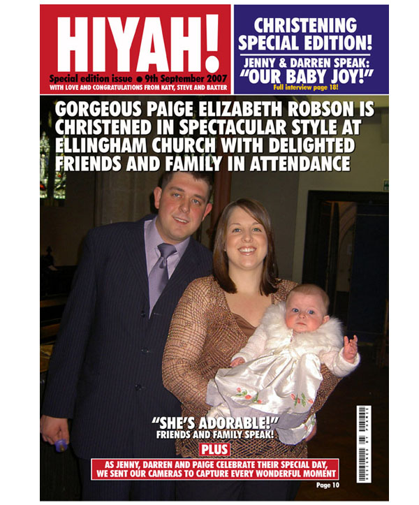 Personalised Christening Magazine Cover Print Only