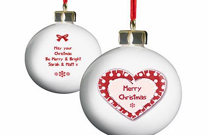 Personalised Christmas Heart Bauble