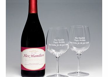 Christmas Red Wine with Engraved