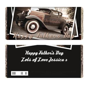 Personalised Classic Car Fathers Day Chocolate