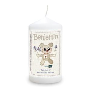 Cotton Zoo Blue Tweed the Bear Candle