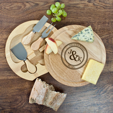 Couples Monogram Cheese Board Set