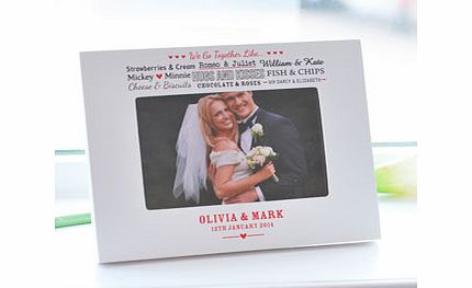 Personalised Couples White 6 x 4 Frame